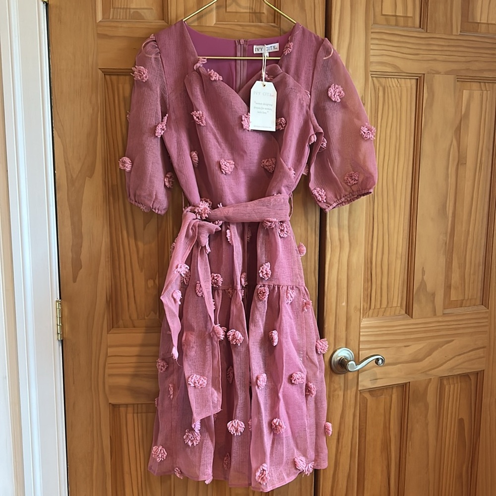 Ivy City First Kiss pom Pom dress (mommy and me match)